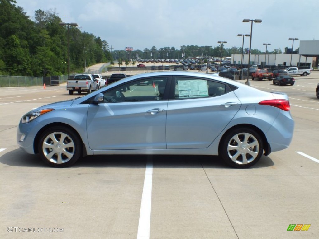 2013 Elantra Limited - Blue Sky Metallic / Beige photo #8