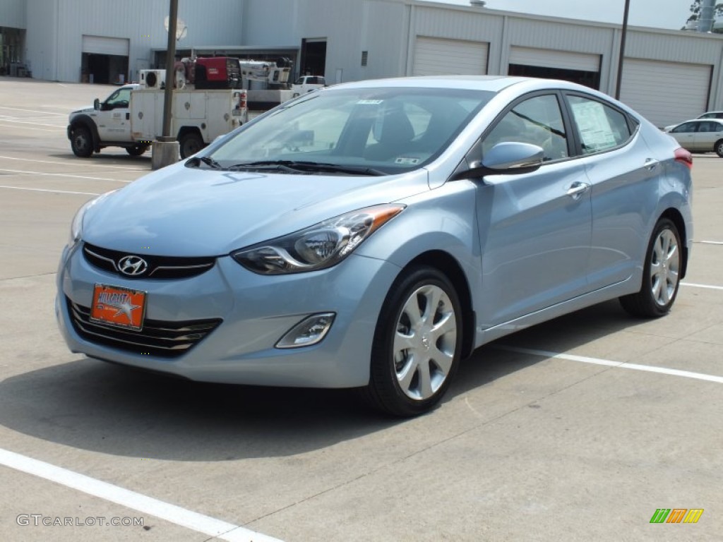 2013 Elantra Limited - Blue Sky Metallic / Beige photo #9