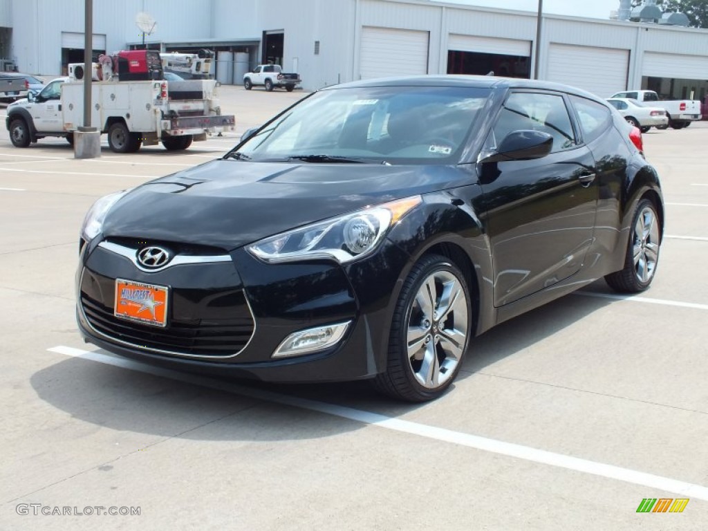 2012 Veloster  - Ultra Black / Black/Red photo #9