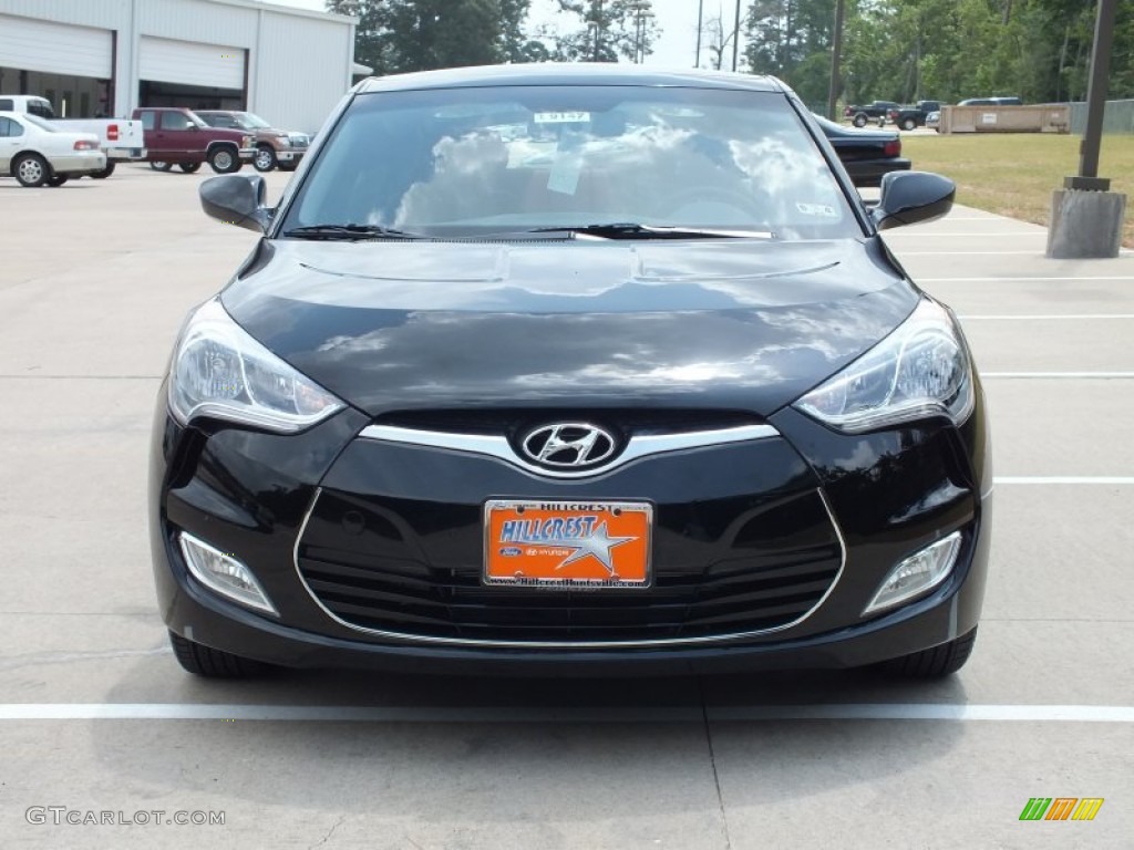 2012 Veloster  - Ultra Black / Black/Red photo #10