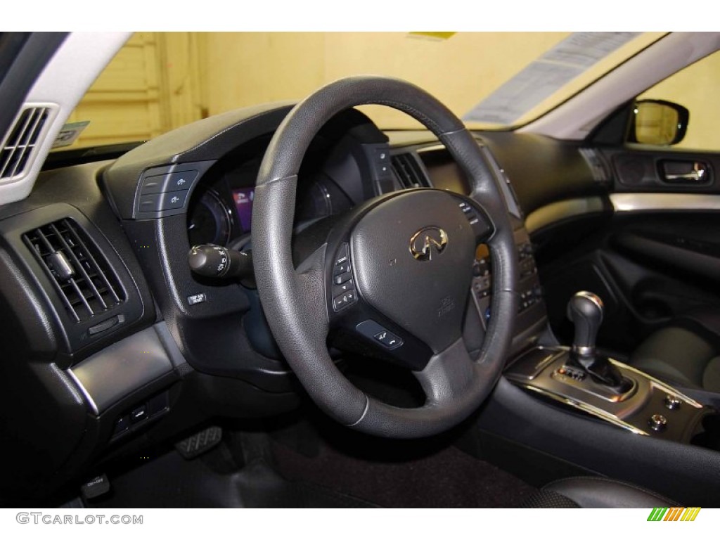 2010 Infiniti G 37 Journey Sedan Graphite Steering Wheel Photo #66496101