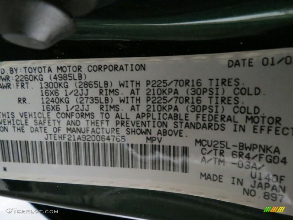 2002 Highlander V6 4WD - Electric Green Mica / Ivory photo #10