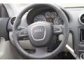 2012 Audi A3 Light Gray Interior Steering Wheel Photo