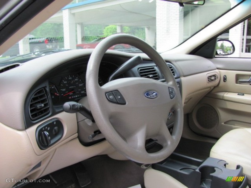 2002 Ford Taurus SES Medium Parchment Steering Wheel Photo #66501018