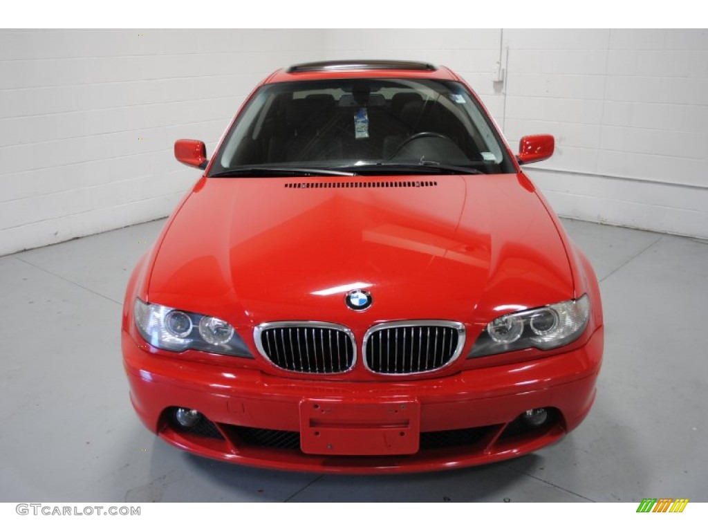 2004 3 Series 325i Coupe - Electric Red / Black photo #2