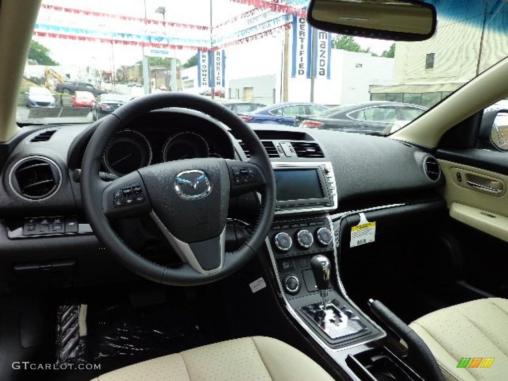 2013 Mazda MAZDA6 i Grand Touring Sedan Beige Dashboard Photo #66502365