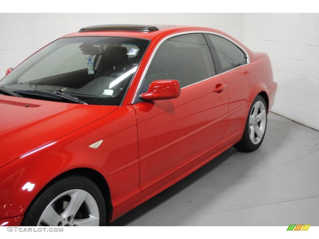 2004 3 Series 325i Coupe - Electric Red / Black photo #8