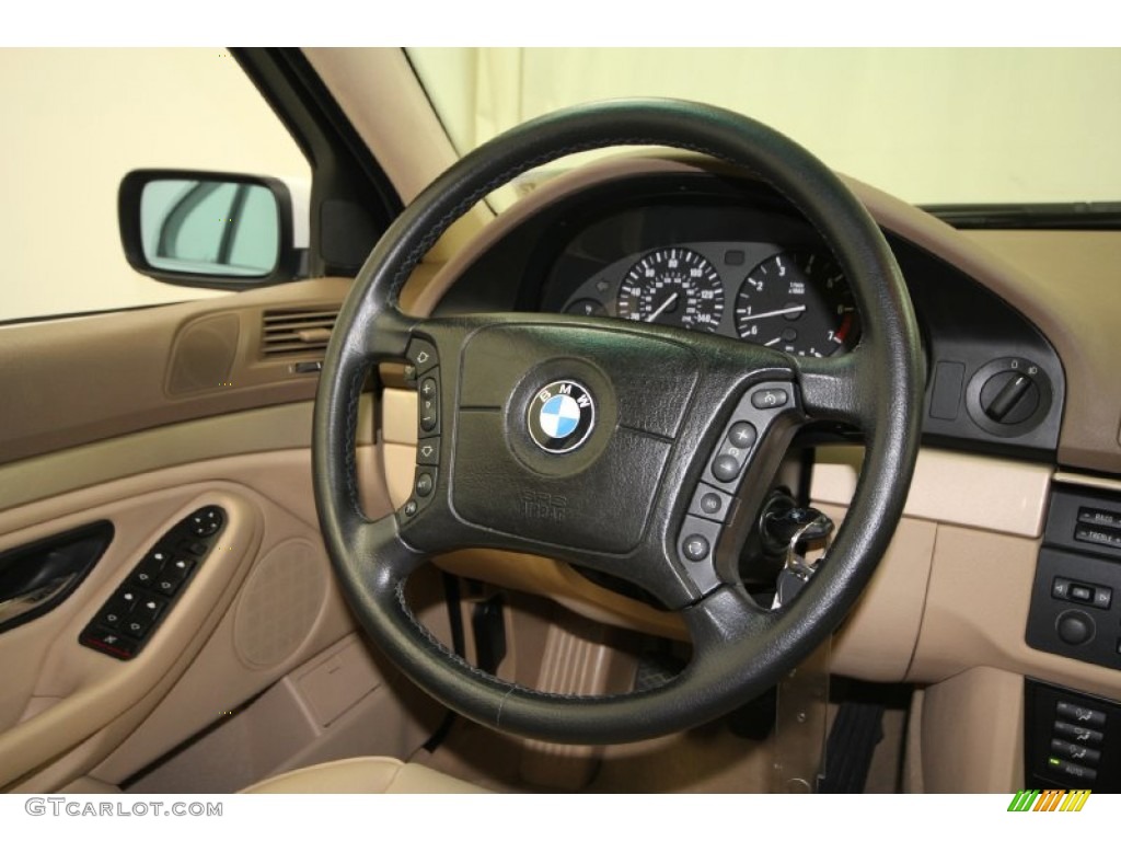 2000 BMW 5 Series 528i Sedan Sand Steering Wheel Photo #66502815