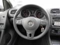 2012 Volkswagen Golf Titan Black Interior Steering Wheel Photo