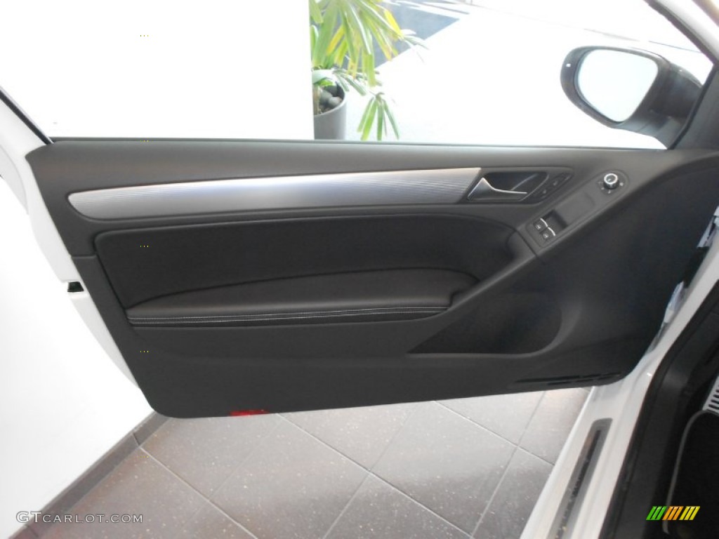 2012 Volkswagen Golf R 2 Door 4Motion R Titan Black Leather Door Panel Photo #66507105