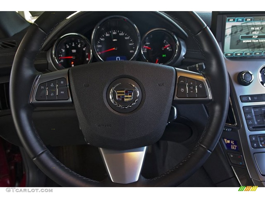 2011 Cadillac CTS Coupe Ebony Steering Wheel Photo #66507309