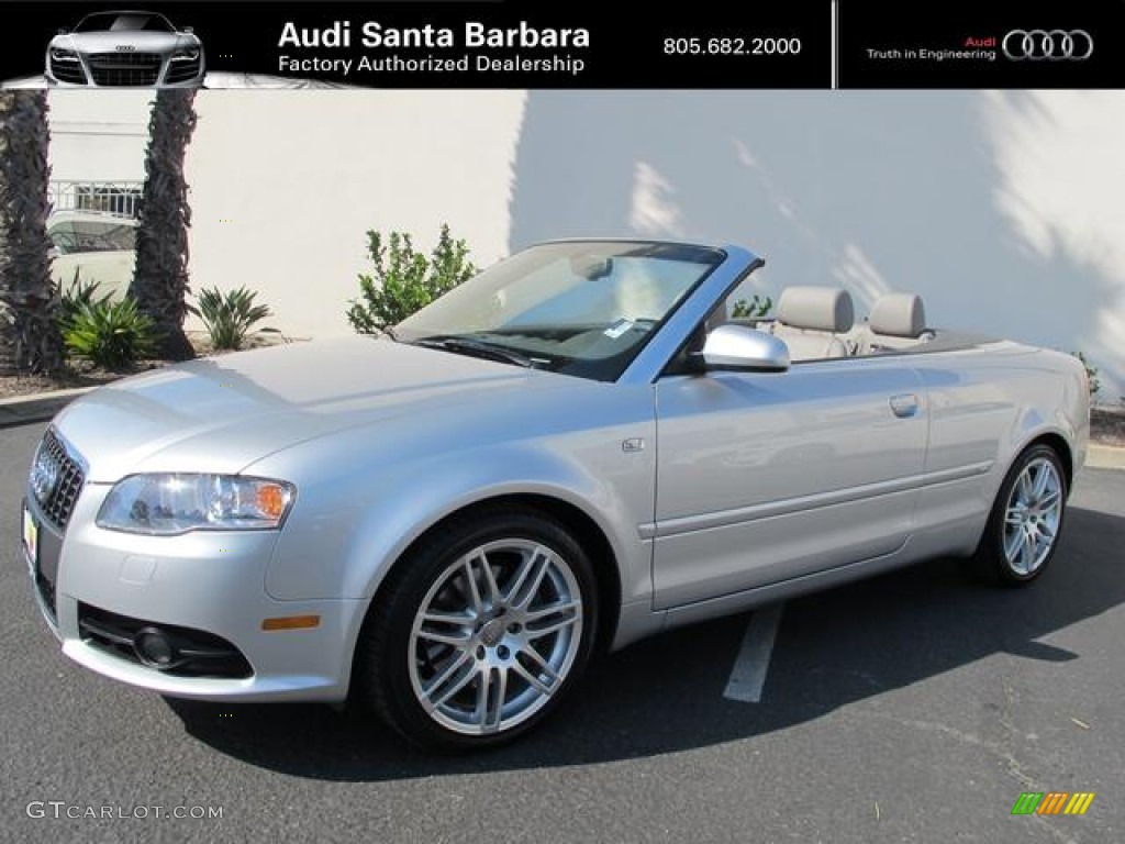 2009 A4 2.0T Cabriolet - Ice Silver Metallic / Light Grey photo #1