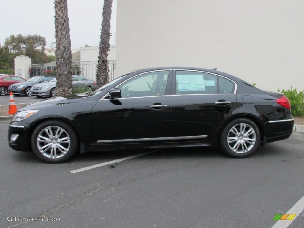 Black Noir Pearl 2012 Hyundai Genesis 4.6 Sedan Exterior Photo #66508305