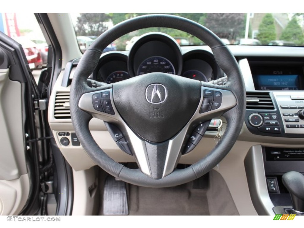 2010 Acura RDX SH-AWD Taupe Steering Wheel Photo #66509652
