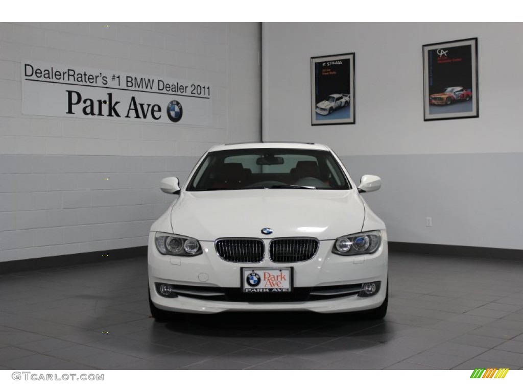 2012 3 Series 328i xDrive Coupe - Alpine White / Coral Red/Black photo #1