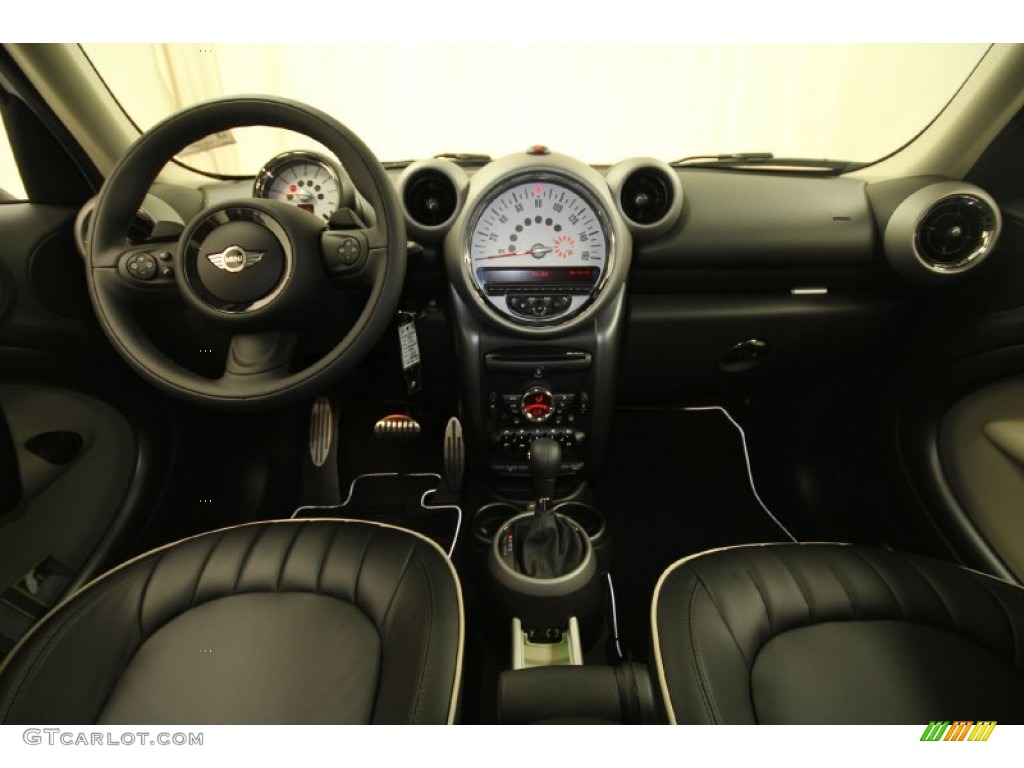 2012 Mini Cooper S Countryman Carbon Black Lounge Leather Dashboard Photo #66510729