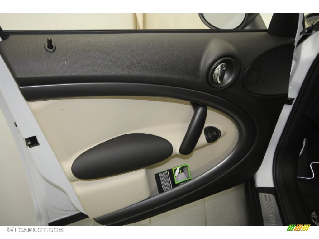2012 Mini Cooper S Countryman Carbon Black Lounge Leather Door Panel Photo #66510807
