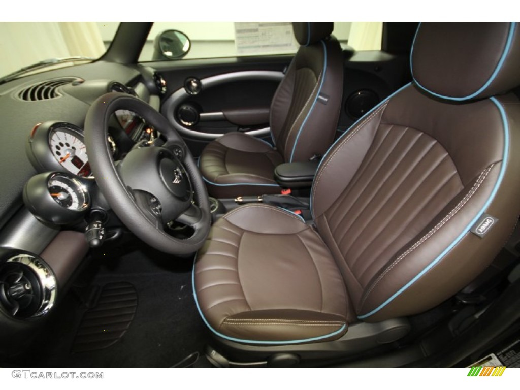 Dark Truffle Lounge Leather Interior 2012 Mini Cooper S Convertible Highgate Package Photo #66511158