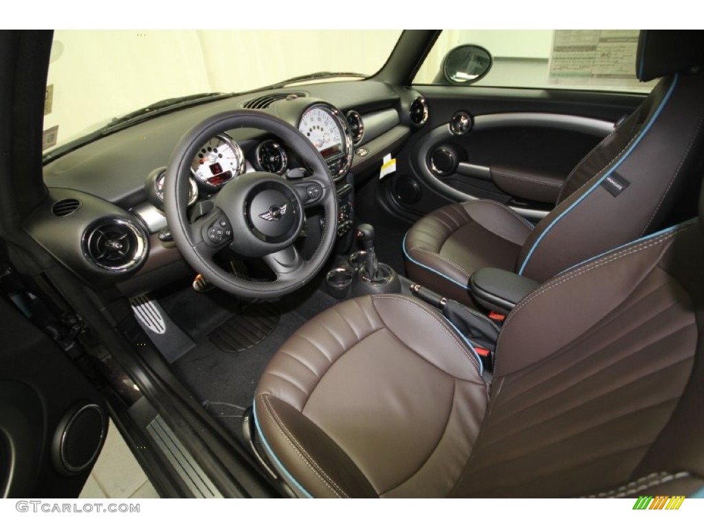 Dark Truffle Lounge Leather Interior 2012 Mini Cooper S Convertible Highgate Package Photo #66511240