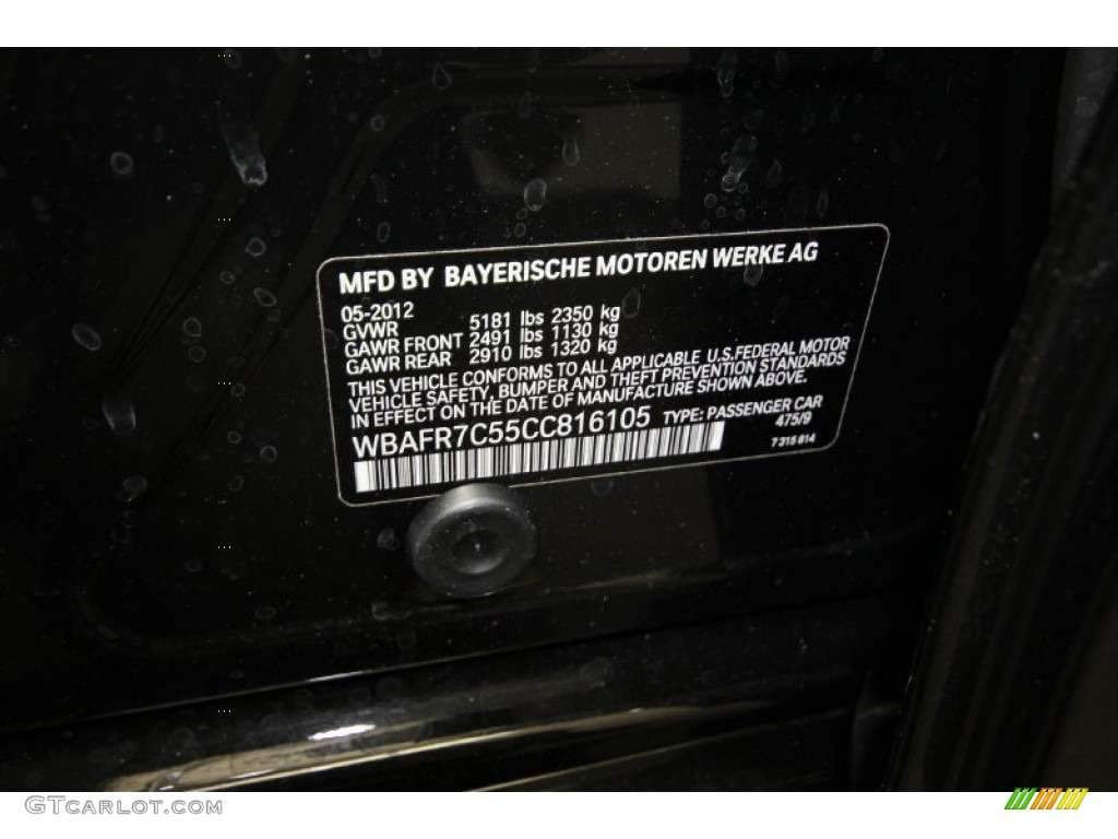 2012 5 Series 535i Sedan - Black Sapphire Metallic / Oyster/Black photo #10