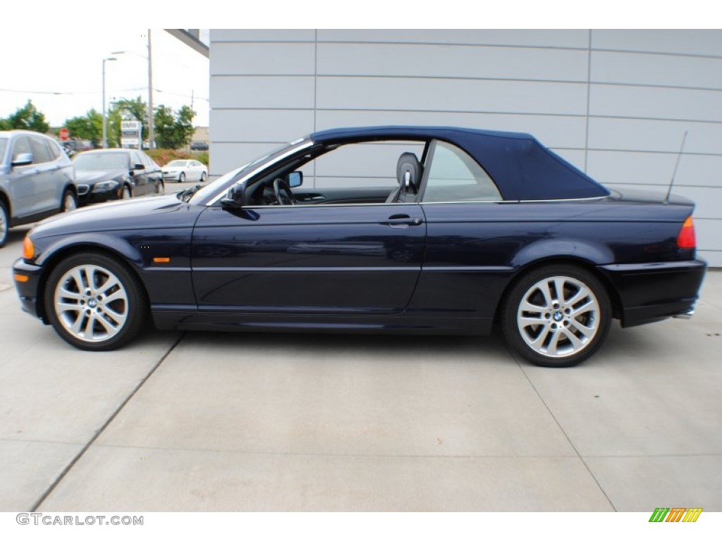 2002 3 Series 330i Convertible - Orient Blue Metallic / Grey photo #3