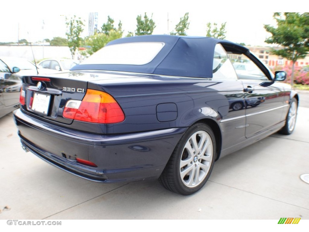 2002 3 Series 330i Convertible - Orient Blue Metallic / Grey photo #6