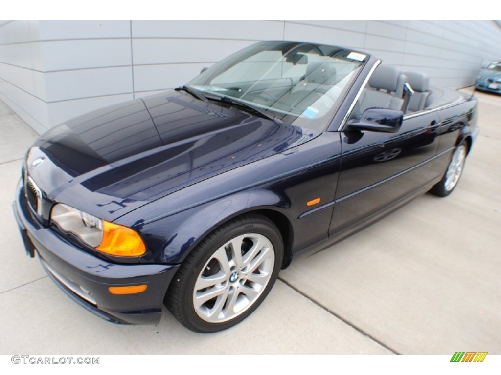 2002 3 Series 330i Convertible - Orient Blue Metallic / Grey photo #16
