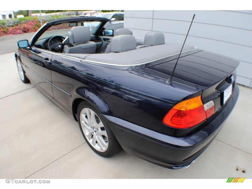 2002 3 Series 330i Convertible - Orient Blue Metallic / Grey photo #17