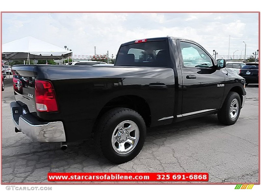 2010 Ram 1500 ST Regular Cab 4x4 - Brilliant Black Crystal Pearl / Dark Slate/Medium Graystone photo #9