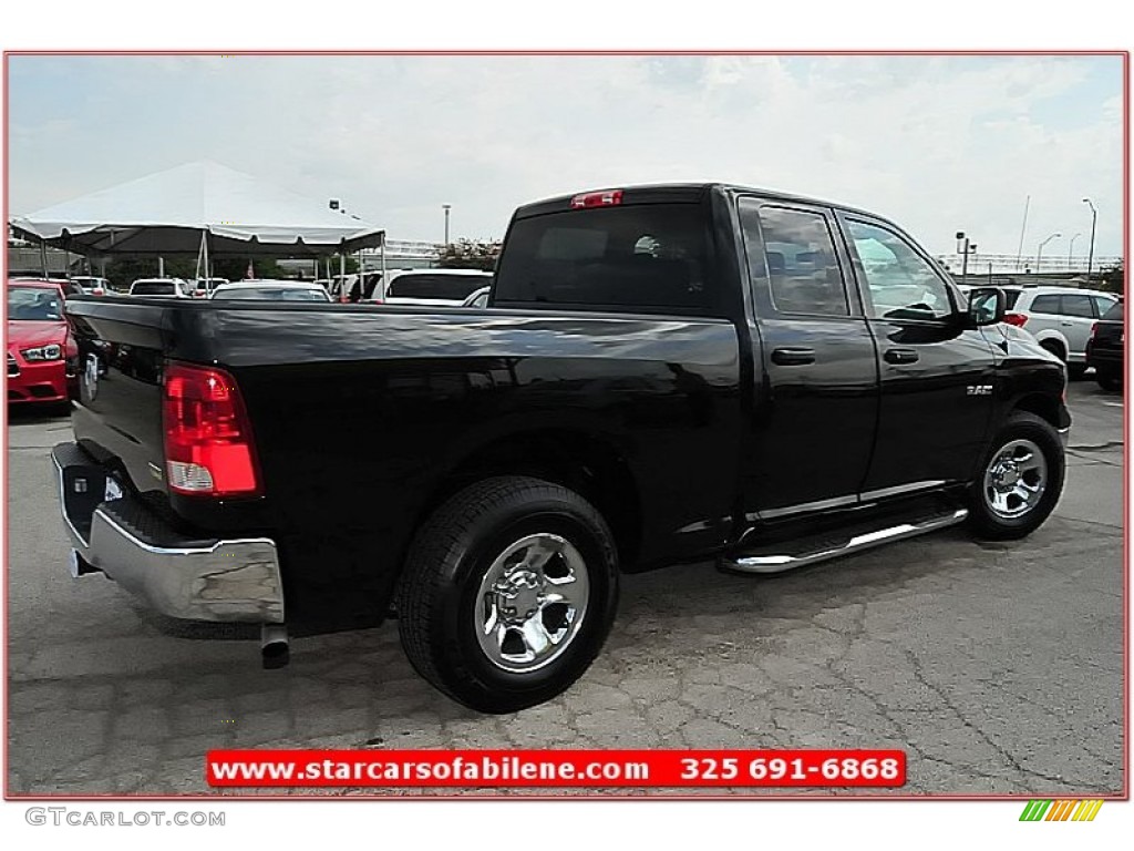 2010 Ram 1500 ST Quad Cab - Brilliant Black Crystal Pearl / Dark Slate/Medium Graystone photo #8