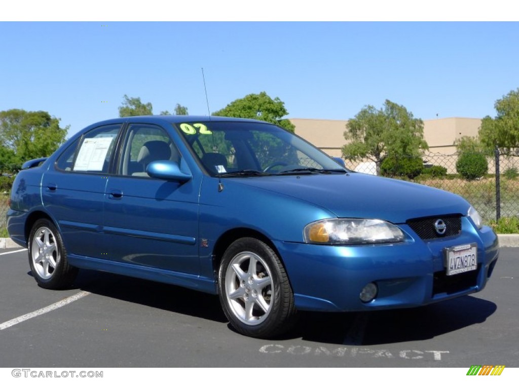 2002 Sentra SE-R - Vibrant Blue Metallic / Stone photo #1