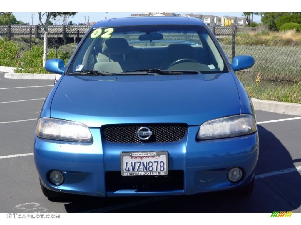 2002 Sentra SE-R - Vibrant Blue Metallic / Stone photo #2