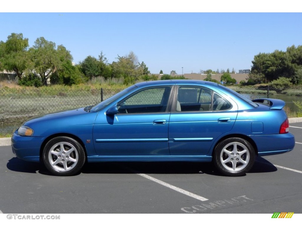 2002 Sentra SE-R - Vibrant Blue Metallic / Stone photo #4