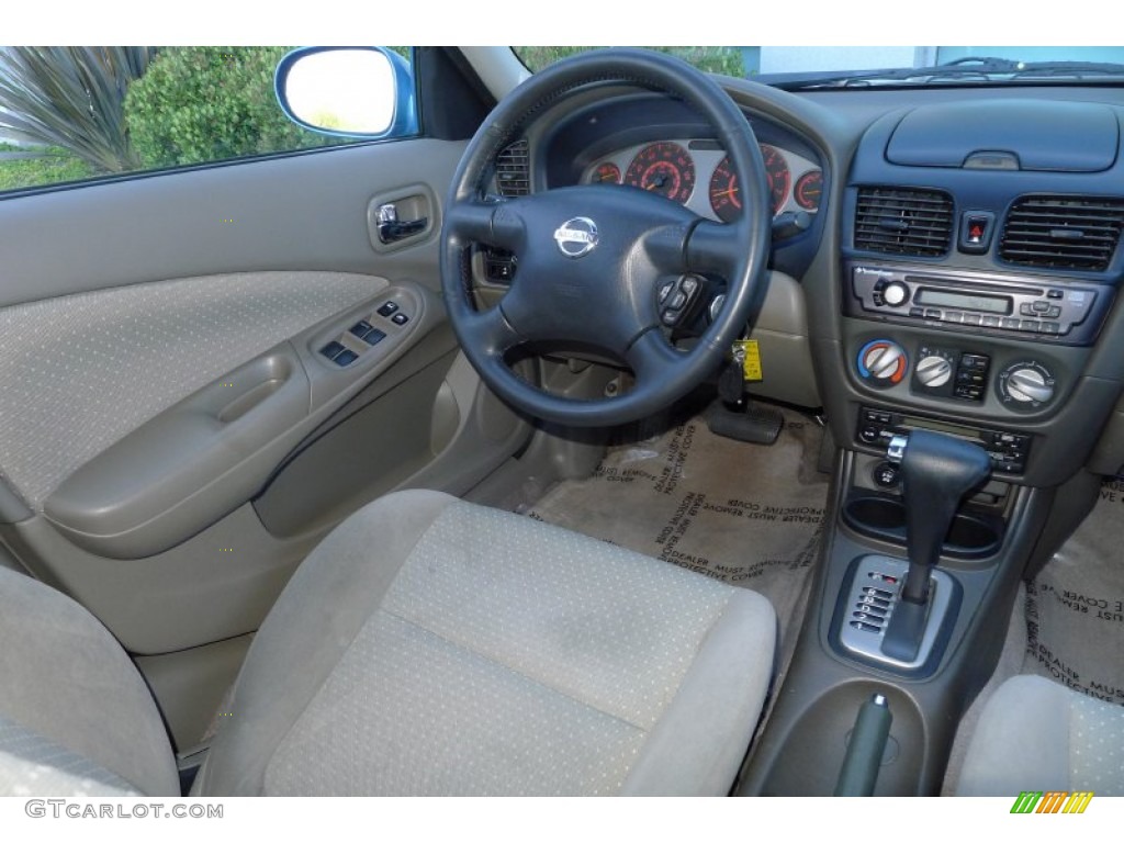 2002 Sentra SE-R - Vibrant Blue Metallic / Stone photo #11