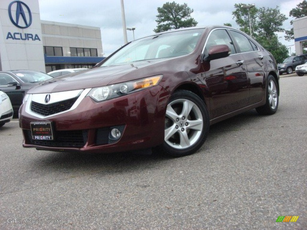 2009 TSX Sedan - Basque Red Pearl / Taupe photo #1