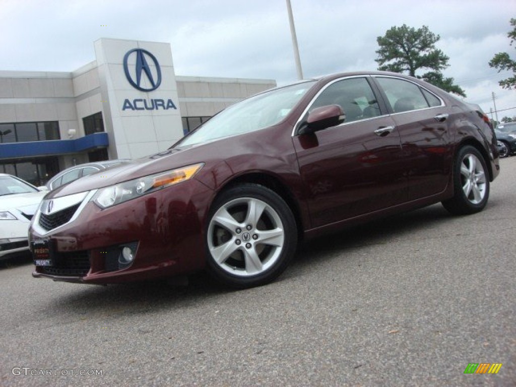 2009 TSX Sedan - Basque Red Pearl / Taupe photo #2