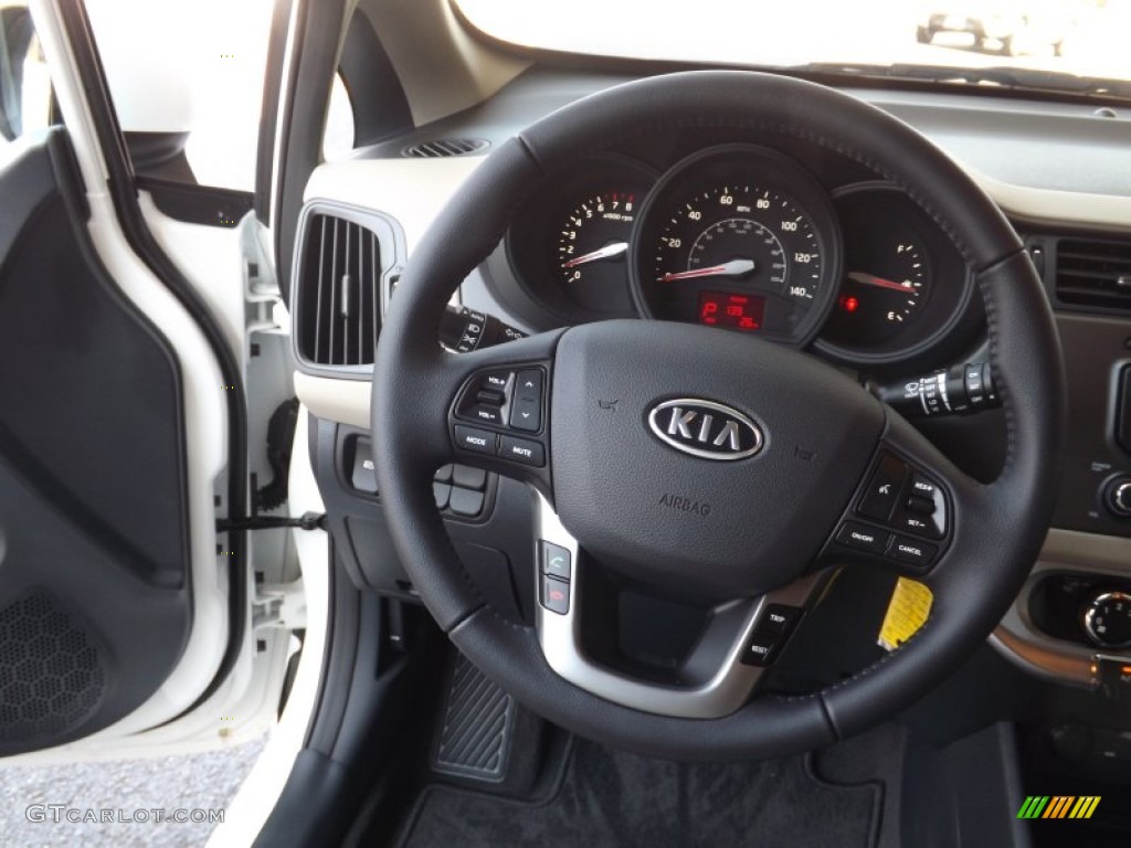 2013 Kia Rio EX 5-Door Beige Steering Wheel Photo #66518841