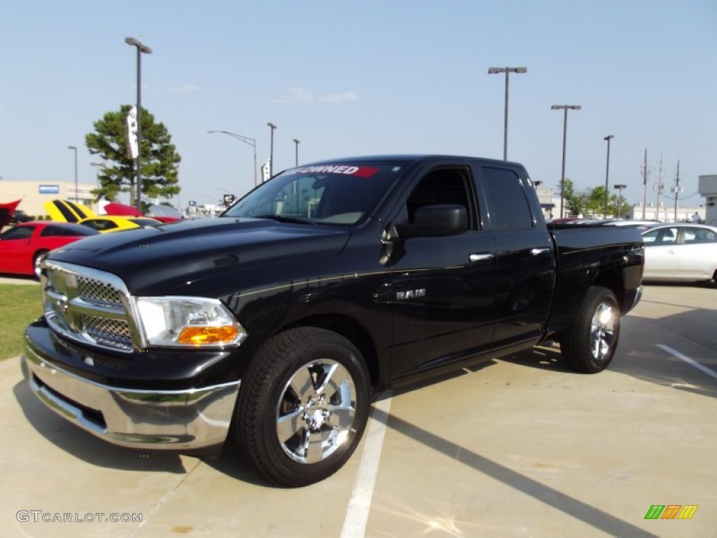 2010 Ram 1500 SLT Quad Cab - Brilliant Black Crystal Pearl / Dark Slate/Medium Graystone photo #1