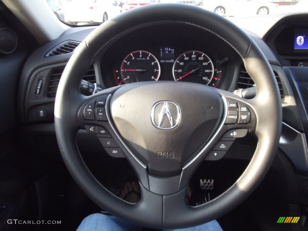 2013 Acura ILX 2.4L Ebony Steering Wheel Photo #66520458