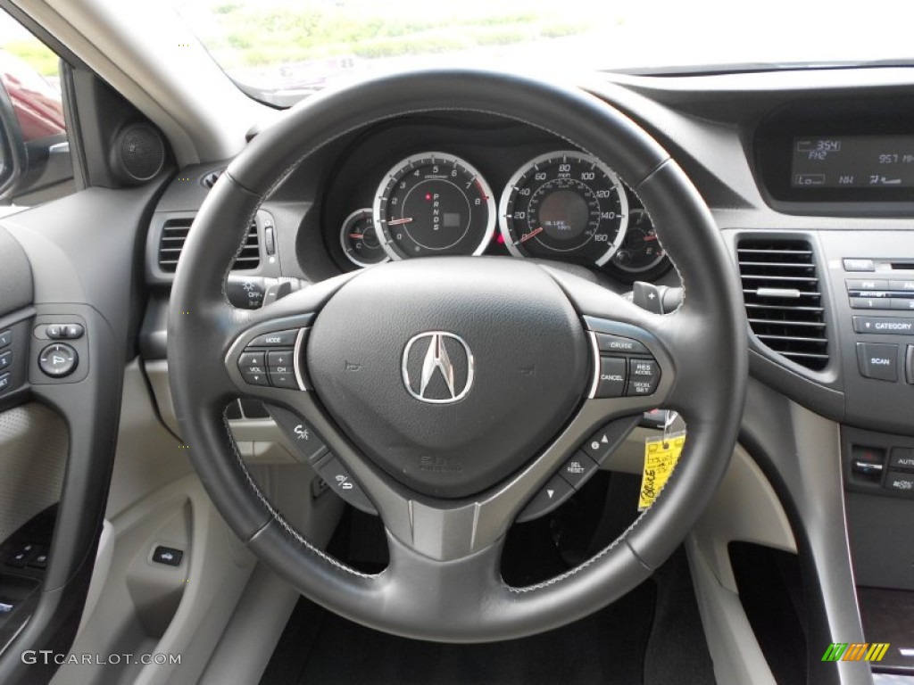2011 Acura TSX Sedan Taupe Steering Wheel Photo #66520941