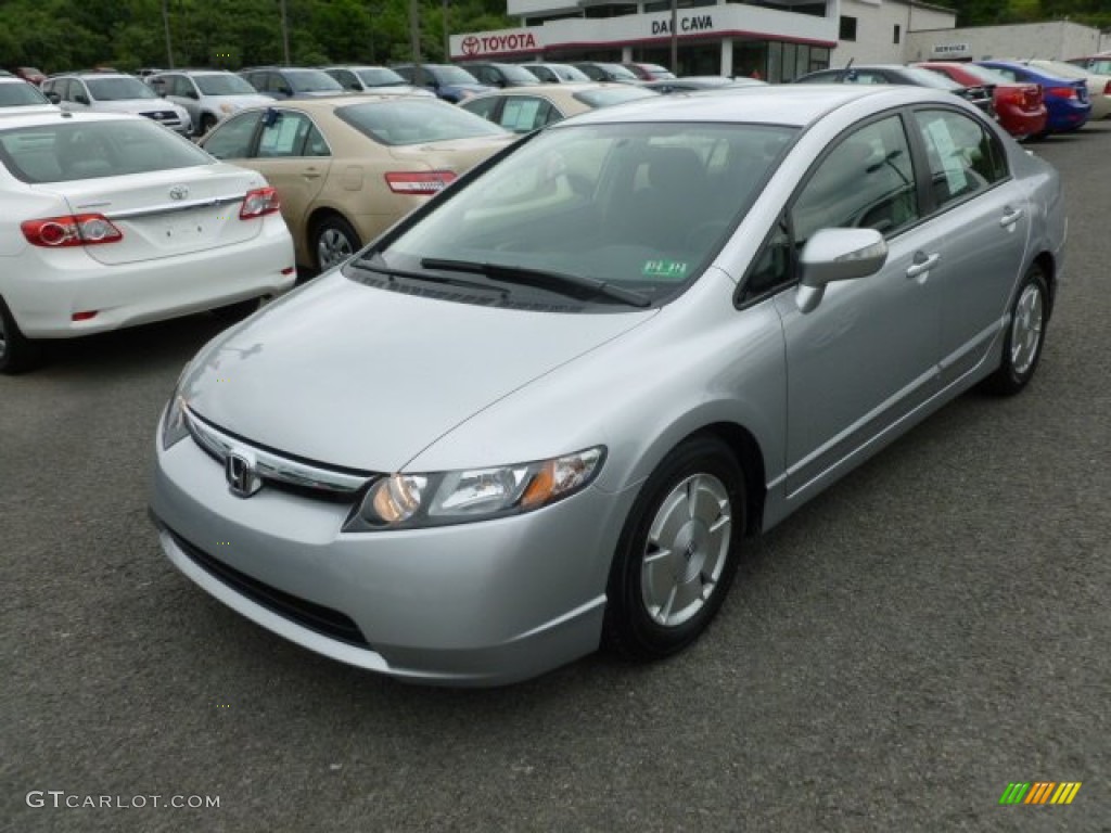 2006 Civic Hybrid Sedan - Alabaster Silver Metallic / Blue photo #3