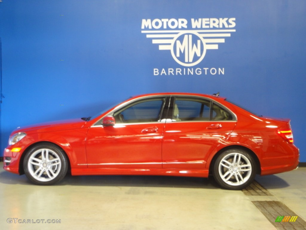 2012 C 300 Luxury 4Matic - Mars Red / Almond Beige/Mocha photo #5