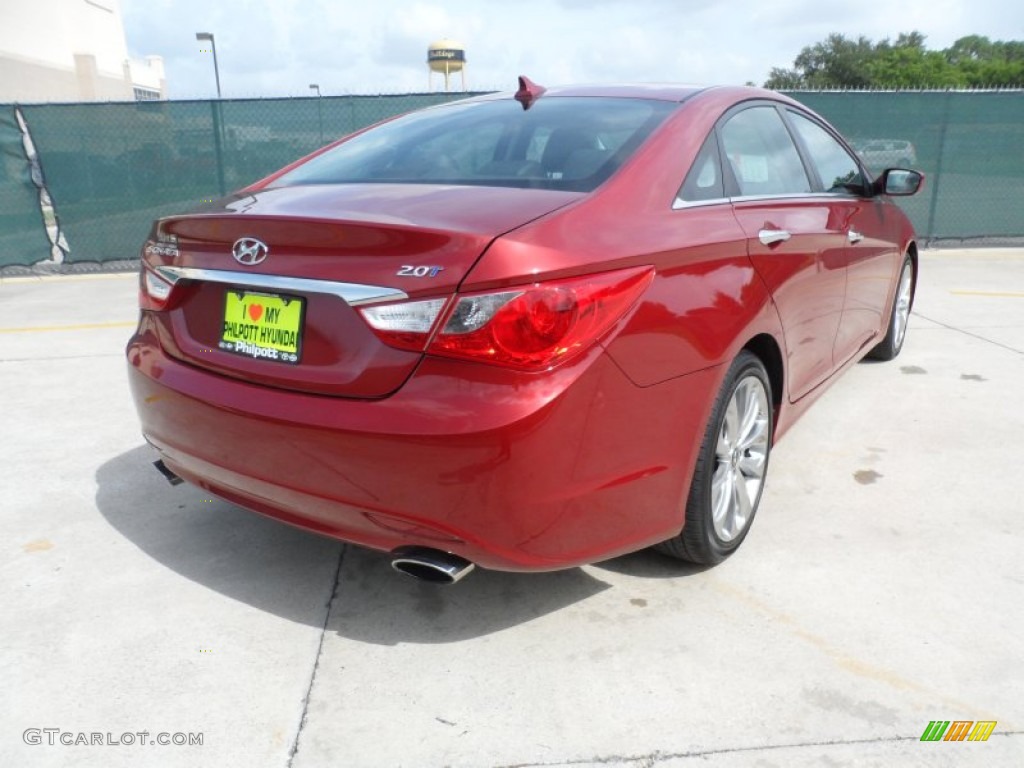 2011 Sonata SE 2.0T - Venetian Red / Black photo #3