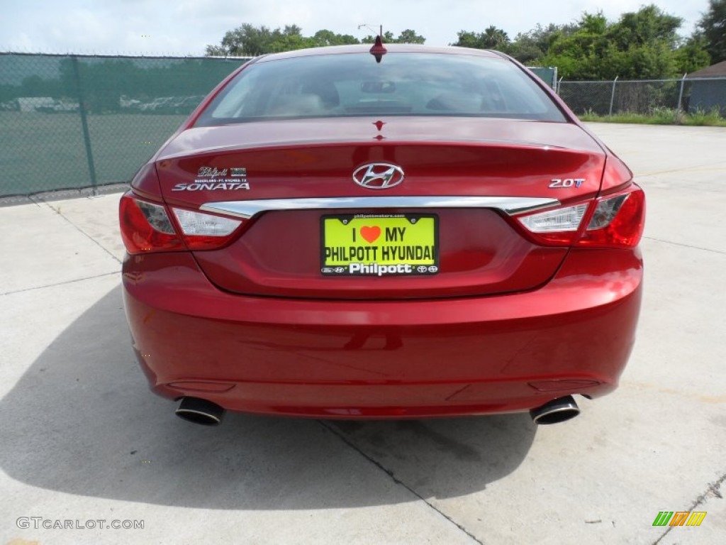 2011 Sonata SE 2.0T - Venetian Red / Black photo #4