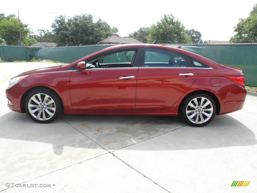 2011 Sonata SE 2.0T - Venetian Red / Black photo #6