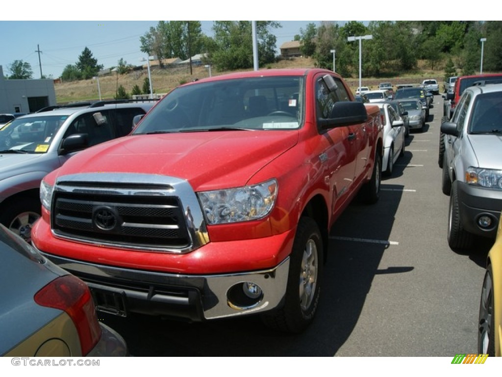 2010 Tundra TRD Double Cab 4x4 - Radiant Red / Sand Beige photo #4