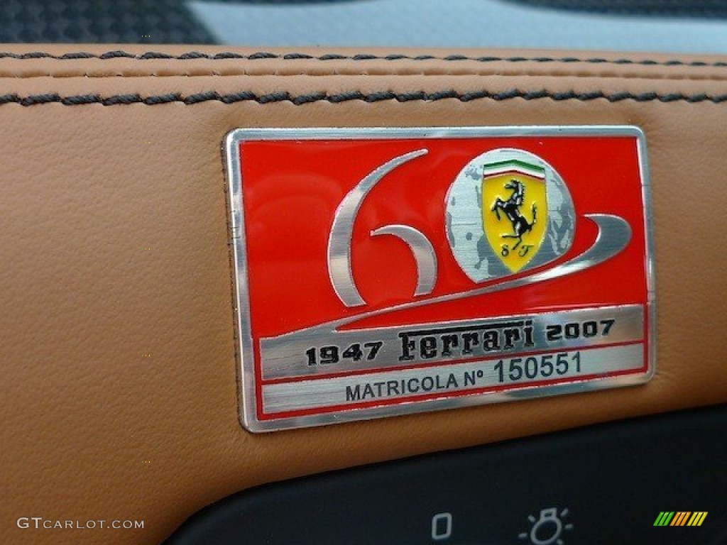 2007 Ferrari 599 GTB Fiorano Standard 599 GTB Fiorano Model Info Tag Photos