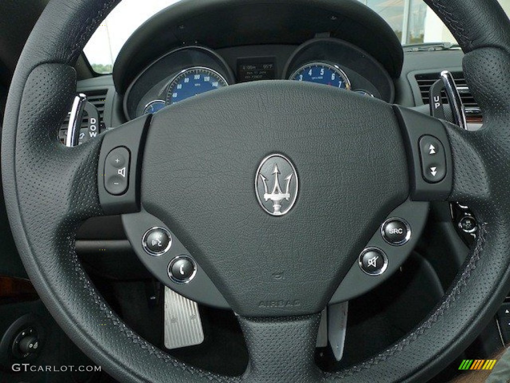 2012 Maserati GranTurismo S Automatic Nero Steering Wheel Photo #66536631