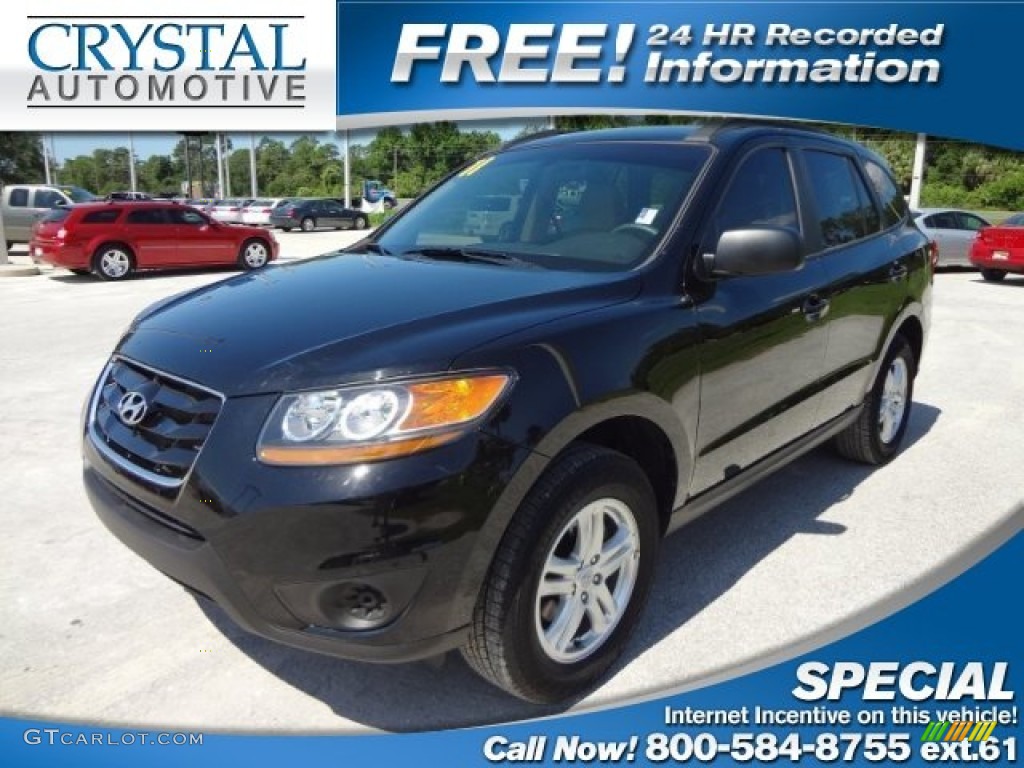 2011 Santa Fe GLS - Phantom Black Metallic / Beige photo #1