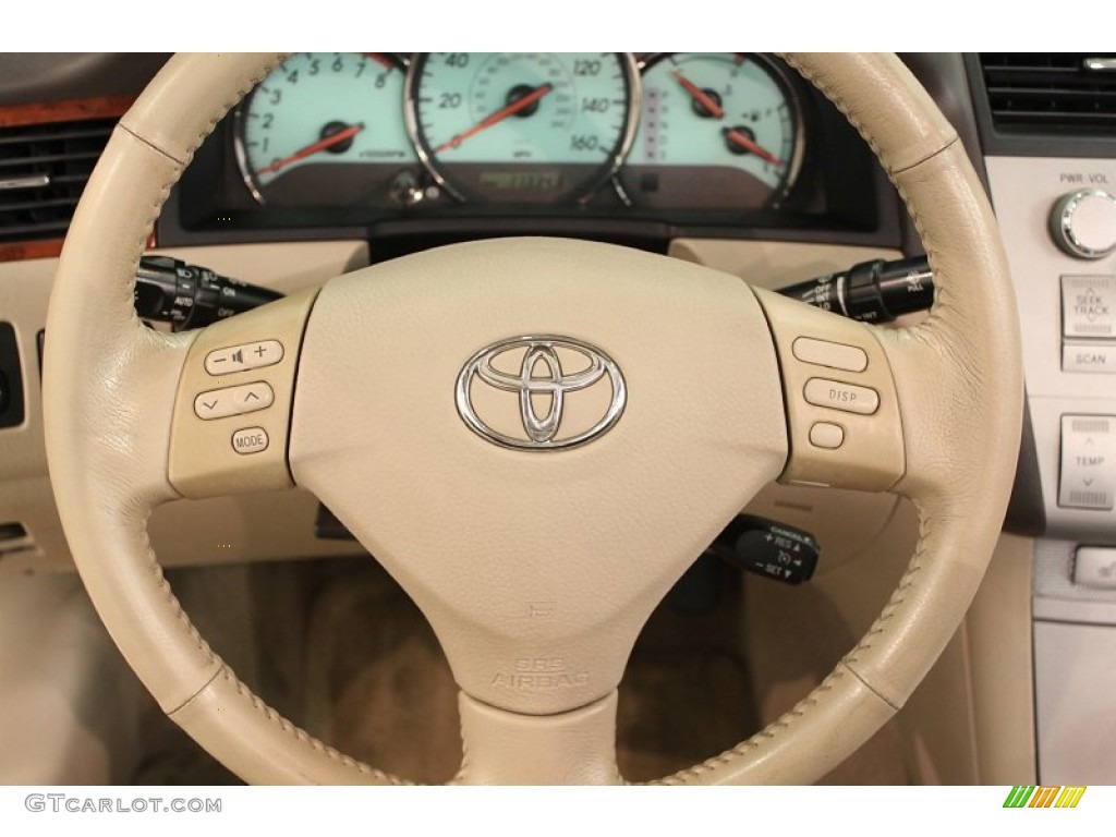 2006 Toyota Solara SLE V6 Convertible Ivory Steering Wheel Photo #66540009